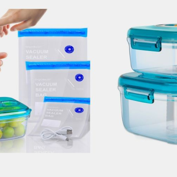 *CLEARANCE SALE*  Vacuum sealer kit, 3 food containers, 3 bags, electric vacuum pump, Aigostar Fresh