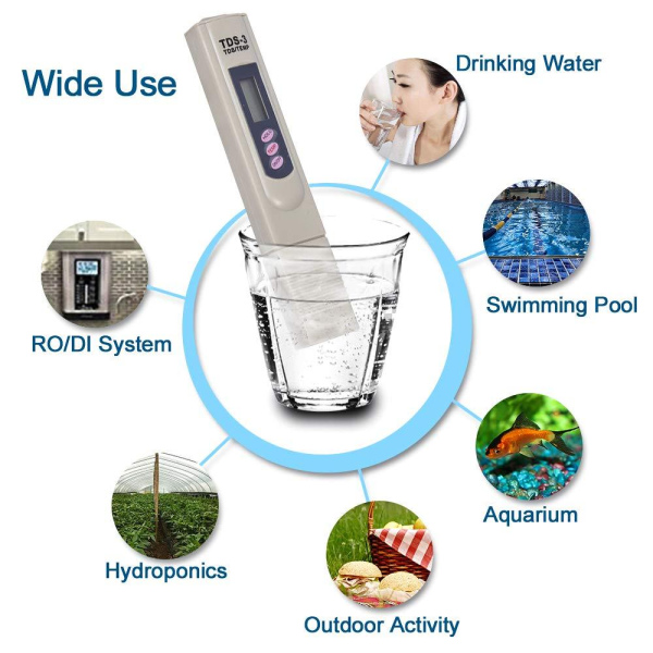 TDS Meter, water tester digital pen, temperature meter, filter tester, water purity, leather package