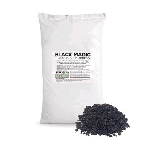 5 LT, bio, worm humus, vermicompost, californian red earthworms, organic horse manure, made in Italy, Black Magic