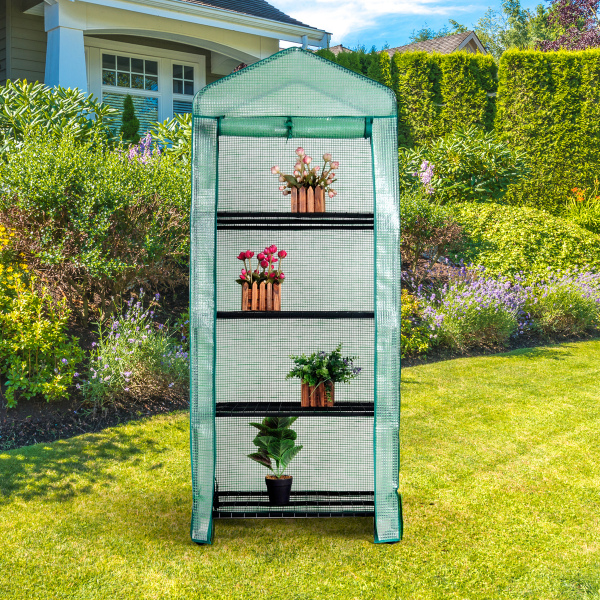 4-Tier Greenhouse, 69cm x 49cm x 158cm , Herzberg HG-8001